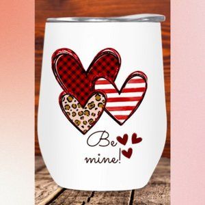 Stemless Wine Cup Glass Tumbler Travel Mug with Lid